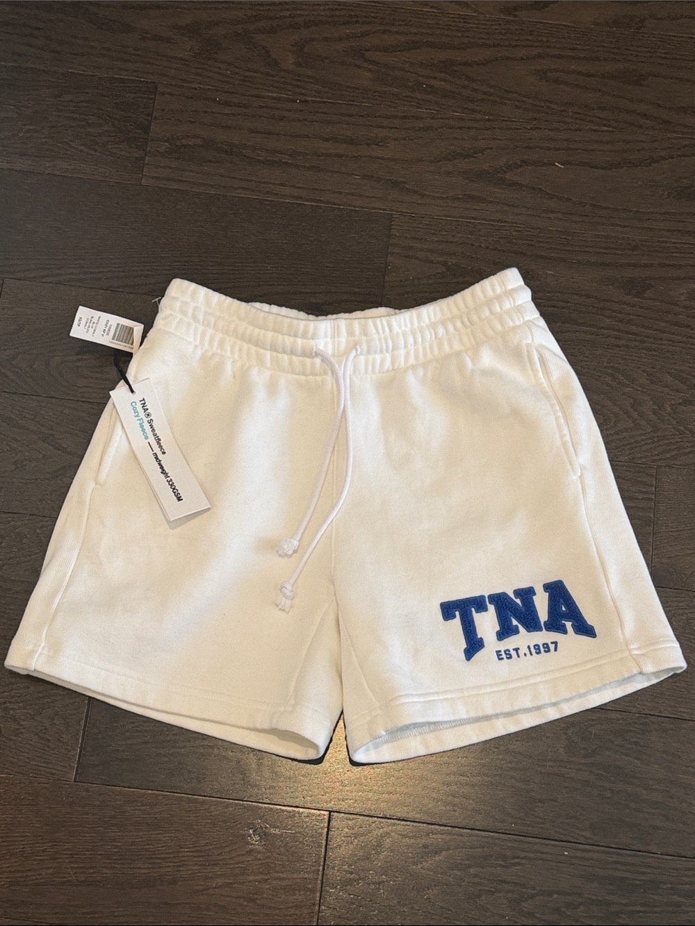 TNA white sweat shorts XS BNWT